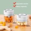 Electric Mini Garlic Chopper,250ML USB Mini Food Chopper Garlic Mincer,Vegetable Chopper,Onion Chopper,Portable Small Food Processor for Garlic,Ginger,Chili,Vegetables (White,250ml)