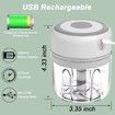 Electric Mini Garlic Chopper,250ML USB Mini Food Chopper Garlic Mincer,Vegetable Chopper,Onion Chopper,Portable Small Food Processor for Garlic,Ginger,Chili,Vegetables (White,250ml)