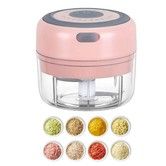 Electric Mini Garlic Chopper,100ML USB Mini Food Chopper Garlic Mincer,Vegetable Chopper,Onion Chopper,Portable Small Food Processor for Garlic,Ginger,Chili,Vegetables (Pink,100ml)