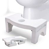 Foldable Toilet Potty Stool,7In Heavy Duty Plastic Portable Squatting Poop Foot Stool with Freshener Space,Bathroom Non-Slip Toilet Assistance Step Stool