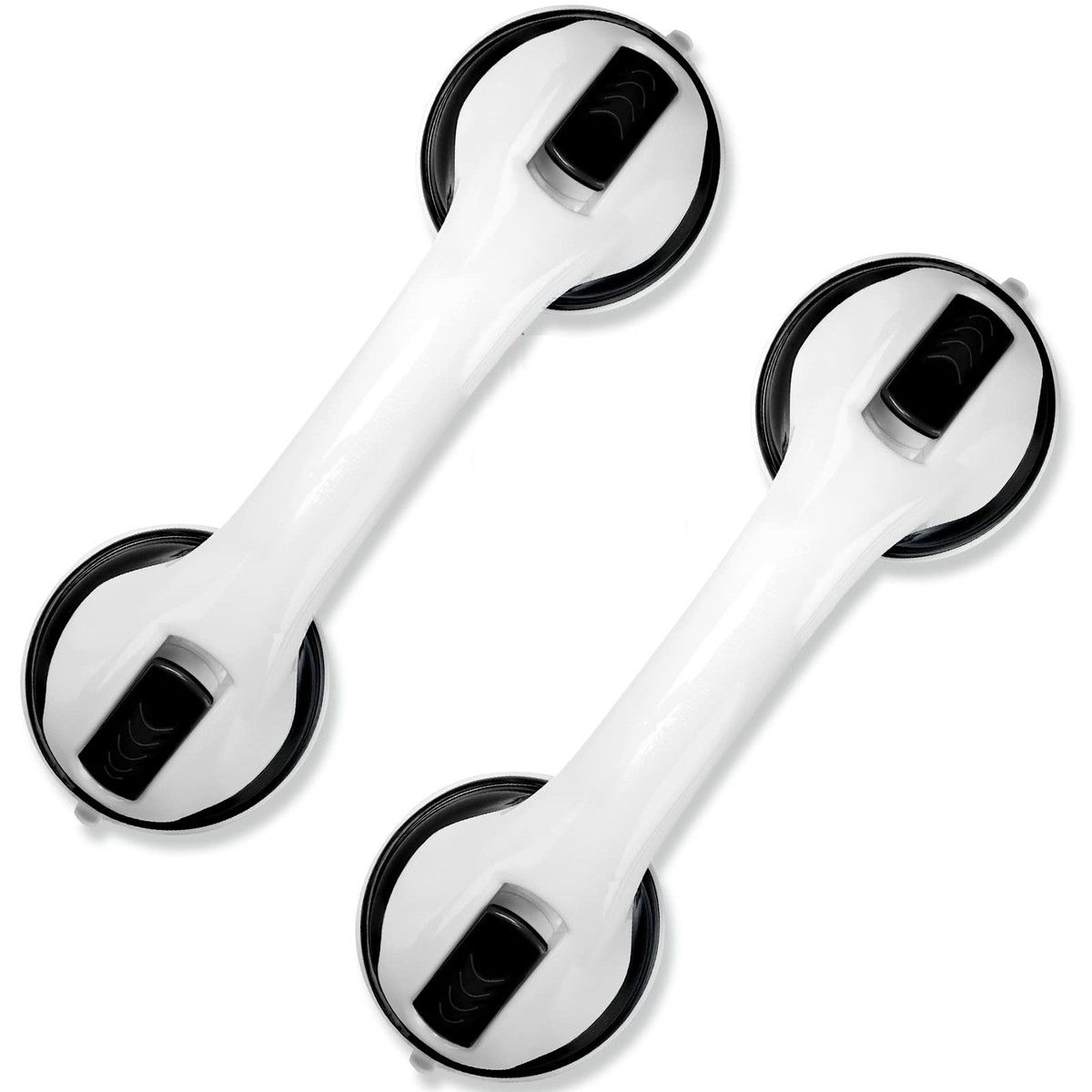 Shower Handle 12 inch Grab Bars for Bathroom Shower Handle with Strong Hold Suction Cup Grip Grab in Bathroom Bath Handle Grab Bars (2 Pack Black)