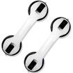 Shower Handle 12 inch Grab Bars for Bathroom Shower Handle with Strong Hold Suction Cup Grip Grab in Bathroom Bath Handle Grab Bars (2 Pack Black)