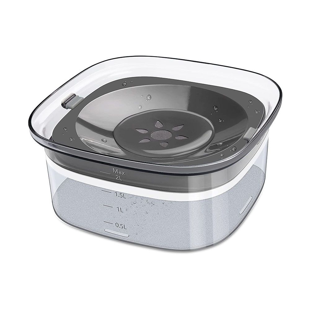 Pet Water Bowl, No Spill Slow Water Feeder, Clear Pet Water Dispenser, Visible Water Level, Slow Drinking Bowl for Small Medium Large Dogs Cats