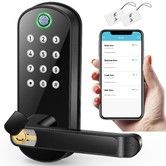 Smart Lock,Keyless Entry Door Lock,Keyless Door Lock,Fingerprint Door Lock,Biometric Door Lock,Keypad Door Lock,Digital Door Lock (Black)