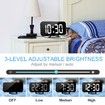 Digital Alarm Clock Large Mirror Display Surface LED Clocks with Dual USB Charger PortsRoom Wall Decor for Bedrooms-Black