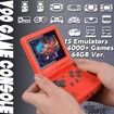 Handheld Game Console 3 inch Retro Clamshell Games Consoles Built-in Rechargeable Battery Portable Style Flip Hand Held Game Video Consoles System Red 64GB