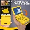 Handheld Game Console 3 inch Retro Clamshell Games Consoles Built-in Rechargeable Battery Portable Style Flip Hand Held Game Video Consoles System Yellow 64GB