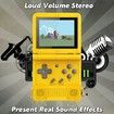 Handheld Game Console 3 inch Retro Clamshell Games Consoles Built-in Rechargeable Battery Portable Style Flip Hand Held Game Video Consoles System Yellow 64GB