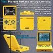 Handheld Game Console 3 inch Retro Clamshell Games Consoles Built-in Rechargeable Battery Portable Style Flip Hand Held Game Video Consoles System Yellow 64GB