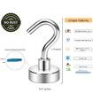 Magnetic Hooks 12 kg+ Heavy Duty Earth Magnets with Hook for Refrigerator Extra Strong Cruise Hook for Hanging Cabins Grill-10 Pack