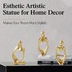 Resin Thinker Statue Gold Decor Abstract Bookshelf Sculpture for Office Book Shelf Gold Figurines Accents-3 Pack