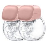 Wearable Hands-Free Electric Breast Pump Portable In-Bra Breastfeeding Pump 2 Modes 5 Levels 24mm Pink 2pcs