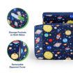 2in1 Kids Sofa Bed Couch Flip Out Lounger Chair Children Comfy Convertible Sleeper Bedroom Playroom Open Outer Space