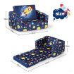 2in1 Kids Sofa Bed Couch Flip Out Lounger Chair Children Comfy Convertible Sleeper Bedroom Playroom Open Outer Space