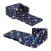 2in1 Kids Sofa Bed Couch Flip Out Lounger Chair Children Comfy Convertible Sleeper Bedroom Playroom Open Outer Space