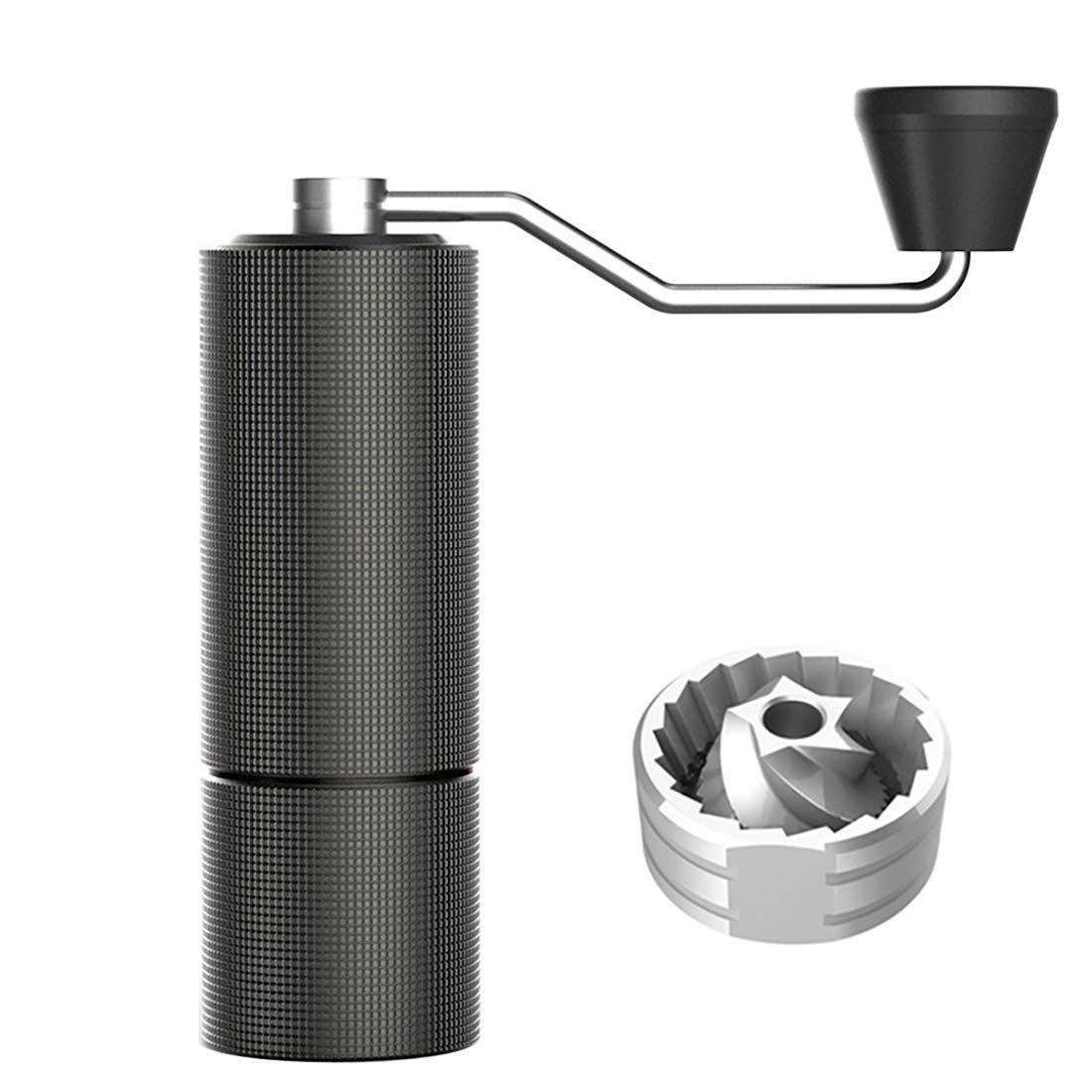 Chestnut C2 Manual Coffee Grinder Capacity 25g with CNC Stainless Steel Conical Burr - Internal Adjustable Setting,Double Bearing Positioning (Black)