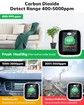 CO2 Carbon Dioxide Detector,4-in-1 Indoor Air Quality Monitor Portable CO2 Monitor,Tester for Carbon Dioxide,Temperature and Relative Humidity,CO2 Meter with Alarm,for Grow Tents,Homes,Cars
