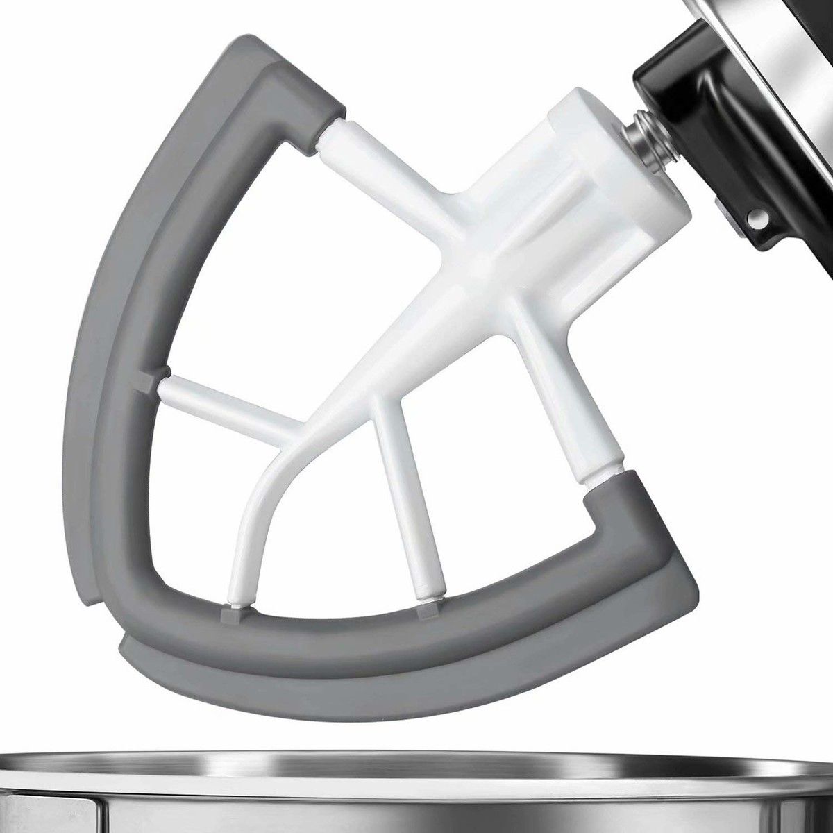 Flex Edge Beater Kitchenaid Mixer Accessory Tilt Head Stand 4.5-5 Quart Bowls Silicone Edges White Kitchen Baking Tool Efficient Mixing