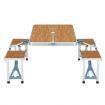 Folding Camping Table Set Outdoor Dining Beach Picnic Chairs Bench Party Portable Aluminium 4 Seats