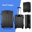 4 Piece Luggage Set Carry On Traveller Suitcases Hard Shell Rolling Trolley Checked Bag TSA Lock Front Hook Lightweight Black