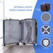 4 Piece Luggage Set Carry On Suitcase Traveller Bag Hard Shell Rolling Trolley Checked TSA Lock Front Hook Lightweight Dark Green