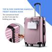 4 Piece Luggage Set Carry On Traveller Suitcases Hard Shell Rolling Trolley Checked Bag TSA Lock Front Hook Lightweight Rose Gold