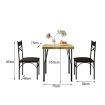 Dining Table Set 2 Chairs 3-Piece Kitchen Breakfast Room Bar Pub Counter Stool Outdoor Backrest Wood Steel Oak Black