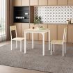 Dining Table Set 2 Chairs Wooden 3-Piece Kitchen Breakfast Room Bar Pub Counter Stool Outdoor Backrest Steel Modern