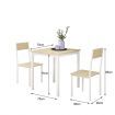 Dining Table Set 2 Chairs Wooden 3-Piece Kitchen Breakfast Room Bar Pub Counter Stool Outdoor Backrest Steel Modern