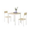 Dining Table Set 2 Chairs Wooden 3-Piece Kitchen Breakfast Room Bar Pub Counter Stool Outdoor Backrest Steel Modern