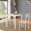 Dining Table Set 2 Chairs Wooden 3-Piece Kitchen Breakfast Room Bar Pub Counter Stool Outdoor Backrest Steel Modern