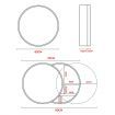 Bathroom Mirror Cabinet Medicine Vanity Round Wall Mirrored Cupboard with Storage Sliding Door Black 60cm Diameter