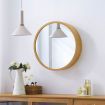 Bathroom Mirrored Cabinet Medicine Vanity Round Wall Mirror Cupboard with Storage Sliding Door Gold 60cm Diameter