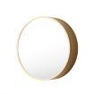 Bathroom Mirrored Cabinet Medicine Vanity Round Wall Mirror Cupboard with Storage Sliding Door Gold 60cm Diameter