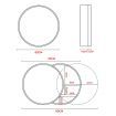 Bathroom Medicine Cabinet Mirror Vanity Round Wall Mirrored Cupboard with Storage Sliding Door White 60cm Diameter