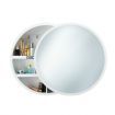 Bathroom Medicine Cabinet Mirror Vanity Round Wall Mirrored Cupboard with Storage Sliding Door White 60cm Diameter