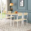 5 Piece Dining Table and Chairs Set Wood Kitchen Room 4 Seater Breakfast Bar Pub Counter Stool Outdoor Backrest