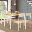 5 Piece Dining Table and Chairs Set Wood Kitchen Room 4 Seater Breakfast Bar Pub Counter Stool Outdoor Backrest