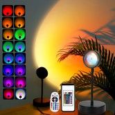 Sunset Lamp Projector Led Lights for Bedroom Night Light RGB Lights Sun Sunlight Sunrise Lamp 10w 360°Rotation Mood Lighting Home/Room Decor Christmas Gifts for Women