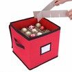 Christmas Ornament Storage Box 600D Oxford Fabric Stores up-to 64 Standard Holiday Ornaments Holder 30X30X30cm 4 Layer Xmas Storage Containers