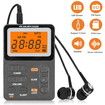 Portable AM FM Radio Emergency Weather Alert Radio Transistor Radio with Excellent Reception, Digital LED Lock Screen, Station Preset, Alarm Clock, Earphone Jack