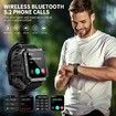 Military Smart Watches for Men IP68 Waterproof Rugged Bluetooth Call(Answer/Dial Calls) 1.83" Tactical Fitness Watch Tracker for Android iOS Outdoor Sports (Black)
