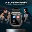 Military Smart Watches for Men IP68 Waterproof Rugged Bluetooth Call(Answer/Dial Calls) 1.83" Tactical Fitness Watch Tracker for Android iOS Outdoor Sports (Black)