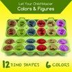Dinosaur Matching Eggs Kids 12 P Early Learning and Educational STEM Fun Teaches Sorting and Fine Motor Skills Recognition, Easter Gift Age 3+