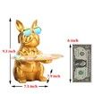 Bulldog Statue Key Bowl for Entryway Table Resin Storage Tray Modern Style Decorations for Home Table