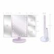Tri-Fold Lighted Vanity Mirror with 22 LED Lights Touch Screen 3X/2X/1X Magnification Make Up Mirror-White