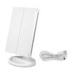 Tri-Fold Lighted Vanity Mirror with 22 LED Lights Touch Screen 3X/2X/1X Magnification Make Up Mirror-White