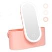 Travel Makeup Case Cosmetic Organizer Box with LED Vanity Mirror Storage Case Portable for Women Girls