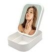 Lighted Makeup Storage with Mirror Folding Touch Screen Adjustable Makeup Mirror with Storage Box