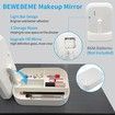 Lighted Makeup Storage with Mirror Folding Touch Screen Adjustable Makeup Mirror with Storage Box